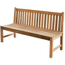 Panca da giardino Ascoli in legno massiccio di teak, senza braccioli