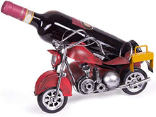 Brubaker Portabottiglie per Vino - Motocicletta con Sidecar Rosso - Decorazione in Metallo - Portabottiglie con Biglietto d'Auguri - Regalo del Vino