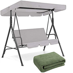 WeiX Dondolo,Dondolo da Giardino,sedie da Giardino Set Copertura Altalena per Patio Sedile per baldacchino Altalena Resistente ai Raggi UV Impermeabile, per Giardino Panchina Esterna Patio + Coperta