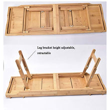 AnnYGJ Vassoio di Vasca da Bagno, bambù Scalabilità 74-110cm di Altezza Nascosto Ripiani in Vetro Regolabili Posizionati Studio Nell'alloggiamento del iPad Lavoro per La Mensola del Bagno (74x25x5cm)