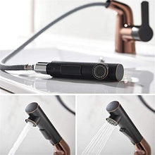 VBARV Rubinetto telescopico per Bagno - mobiletto del Bagno Rubinetto monoforo Girevole Ramen lavabo Oro Rosa Rame sferico Cromato Maniglia Calda e Fredda
