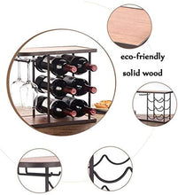 Scaffale Legno Porta Vino Cremagliera Del Vino Creativa Porta Bottiglie E Vetro - Decorazioni Per La Casa, Può Contenere 6 Bottiglie Di Vino Rosso E 2 Bicchieri Da Vino