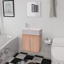 Zora Walter - Set da Bagno Composto da 3 Pezzi e 1 mobiletto da Parete, 1 Specchio e 1 lavabo