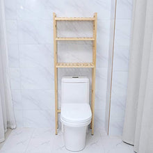 EBTOOLS Scaffale Sopra WC, Scaffale da Bagno WC a 3 Livelli, Mobile per Lavatrice in Legno, Scaffale da Bagno Salvaspazio, Mobile Bagno con Mensole Organizer, 152x50x20cm
