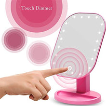 KK Timo. Rosa Vanity specchio di trucco, touch dimmer dello specchio del LED dello schermo di tocco di trucco dello specchio di lusso specchio con 20 luci a LED 180 gradi da tavolo regolabile specchio