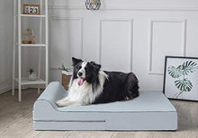 KOPEKS Jumbo XL, Letto ortopedico per cani in memory foam di alta qualità, doppio 17,8 cm, con cuscino e rivestimento rimovibile facile da lavare con fondo antiscivolo, fodera impermeabile inclusa
