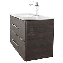 Shop Chic Mobile Bagno Harmaa Finitura Legno Grigio Scuro con Specchio Applique lavabo Rettangolare
