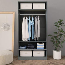 mewmewcat Armadio Grigio in Truciolato 100x50x200 cm
