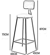GST Sedie Sgabelli da Bar Sgabelli da Bar, Bar con Schienale Cucina Pub Bancone Cuscino in Velluto Cucina Colazione Sgabello da Bar 3 Altezza (Dimensioni: 45 cm 18 ')