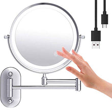 HGXC Specchio per Il Trucco a Parete con ingrandimento 5X Specchio da Bagno Pieghevole su Due Lati Retrattile a 360 Gradi