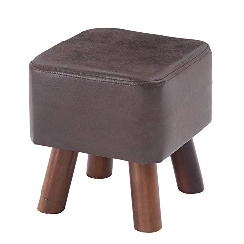 Jiangang- Sgabello Ottoman Sgabello Imbottito in Pelle PU Sedile 丨 Sgabello Quadrato Sgabello Quadrato 丨 Poggiapiedi Multifunzione in pelle-29x29x32cm