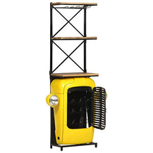 vidaXL Cantinetta Vini a Trattore Giallo 49x31x170cm Massello di Mango