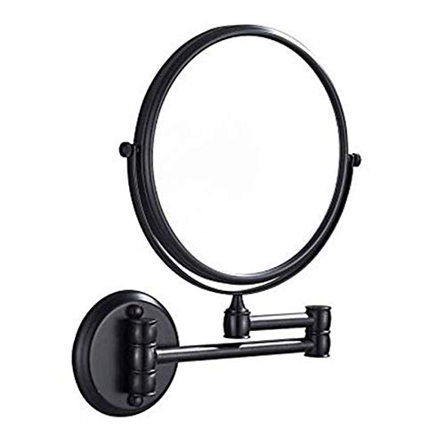 JXING Specchio da Bagno a Parete, Specchio Nero Retrattile Non Perforato Specchio Pieghevole Specchio a Parete Bifacciale Specchio da Bagno Specchio da Trucco per Bagno