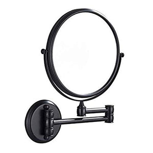 JXING Specchio da Bagno a Parete, Specchio Nero Retrattile Non Perforato Specchio Pieghevole Specchio a Parete Bifacciale Specchio da Bagno Specchio da Trucco per Bagno