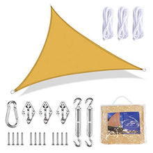 JNCH Vela Ombreggiante Triangolare 4x4x4m Tenda a Vela Parasole da Esterno Protezione Solare Anti Raggi UV Vela Omreggiante Impermeabile Respirante per Giardino Esterno con Kit di Installazione Giallo
