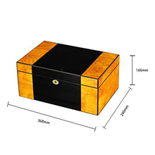 YUTRD ZCJUX Desktop Cigar Humidor, Cedar & Leather Cigar Box di stoccaggio Bene Seal Design con Vassoio e divisore Regolabile, Vetro igrometro e umidificatore Rettangolo