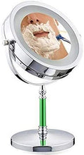 Specchio per il trucco 3x Specchio per il trucco illuminato ingrandito Specchio ingranditore rotondo bifacciale Specchio da trucco girevole a 360 gradi Specchio da bagno da barba con diametro di 8 pol