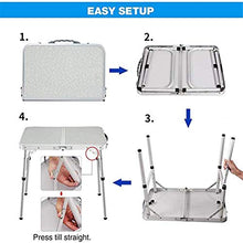CASTOR Tavolo da Picnic all'aperto Tavolo da Campeggio Pieghevole Portable Altezza Regolabile Altezza Picnic Leggero in Alluminio per Picnic, Spiaggia, Barbecue all'aperto, al Coperto BBQ Party Table