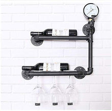 Portabottiglie da Parete in Metallo con Portabottiglie da Parete Scaffale Espositore per Tubo Creativo Ferro da Bar Home Decor J1127, HJJ