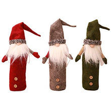 Amosfun Christmas Wine Bottle Cover Gnomes Wine Bottle Decorations Christmas Party Favors Supplies Gifts Grey