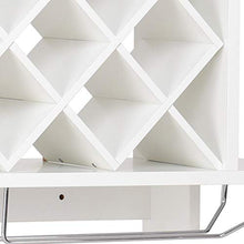 COSTWAY Mensola per Vino da Parete, Scaffale da Parete per Vino con Ripiani, in Legno, Bianco, 80 x 20 x 58,5 cm