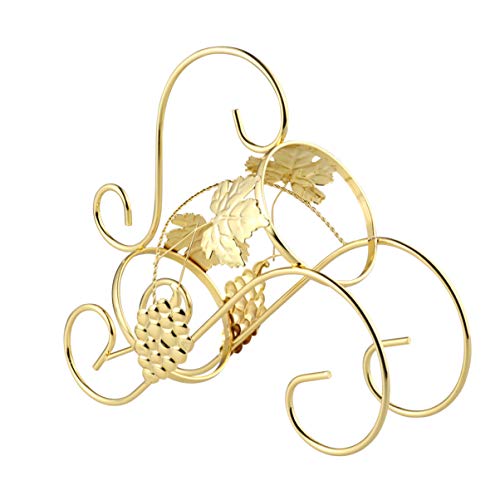 YARNOW 1Pc Portabottiglie in Metallo Portaoggetti per Bottiglie di Vino Decorativo Supporto per Organizer per Bottiglie di Vino Delicato per Bar Ristorante a Casa (Dorato)
