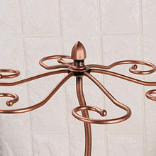 LDM Portabottiglie per Vino, portabottiglie in Ferro da appoggio in Metallo, 2 capacità per Bottiglie e 6 calici per mensola per Vino 25 * 25 * 48 cm