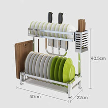 &ripiano di stoccaggio Scaffale di stoccaggio della cucina, Scolapiatti in acciaio inossidabile Scolapiatti Bacchette multifunzione for uso domestico Tagliere Scaffale Unità -2 Strati Scaffale di fini