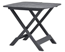 Tomaino Tavolo da Giardino Pieghevole in plastica Effetto Legno 79x72x70 (Antracite)