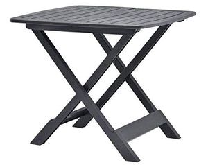 Tomaino Tavolo da Giardino Pieghevole in plastica Effetto Legno 79x72x70 (Antracite)