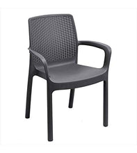Ipae-Progarden S.P.A. Tomaino - Sedia Regina Antracite impilabile Effetto Rattan Set 4 Pezzi