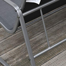 Outsunny Set Tavolino con Panchina e 2 Sedie da Giardino, Arredamento da Esterno in Metallo e Textilene, Nero
