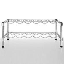 casa pura Saffale Portabottiglie Metallico - Scaffali Acciaio Cromato per Cucinae Seminterrato | Cantinetta Decorativa con 2 Ripiani (12 Bottiglie)