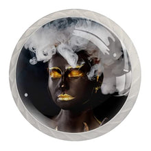 Maniglie per cassetti Manopole per cassetti Manopole rotonde Confezione da 4 per armadietto, cassetti, cassettiere, cassettiere ecc - Ragazza afro