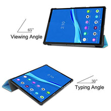 Artfeel Custodia per Lenovo Tab M10 Plus TB-X606F,Sottile Leggero Pelle Cover Pieghevole Supporto Regolabile Multi-Anglo Caso Slim Flip Folio Tablet Copertura,Cielo Blu