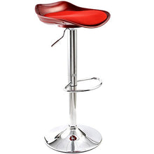 Eurotrade W Ltd lusso Milano – Set di 2 sgabelli da cucina pub sgabello da bar contatore sedia sedile poggiapiedi regolabili, metallo/plastica, rosso, 42 x 65 x 86 cm