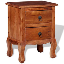 vidaXL Comodino con 2 Cassetti in Legno di Acacia Cassettiera Tavolino Letto