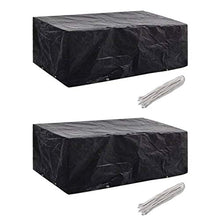 Lechnical Pratico Set di 2 Fodere per mobili da Giardino, Fodera per mobili da Giardino in polietilene Nero, Set 2 Pezzi 200 x 160 x 70 cm (Lunghezza x Larghezza x Altezza) -con 8 Fori