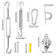 TOPofly Ombra Kit Fissaggio Vela, 304 Acciaio Inossidabile Parasole Sail Fissaggio Accessori Hardware Kit, M6 Heavy Duty Tenda l'insieme del Collegamento 1 Set