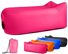 Lettino da Viaggio Lettino da Viaggio Gonfiabile Lounger Divano con Bagagli Air Bag Hammock Gonfiabile Divano Fit for Il Viaggio, Campeggio, Piscina e Spiaggia, con Il Sacchetto 5-26 (Color : Pink)
