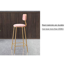 CMX-Barhocker Sgabelli da Bar Moderni in Metallo, Sgabello Alto da banco per Cucina, Sala da Pranzo, Pub, Sedile Imbottito in Velluto Morbido, Gambe in Metallo Dorato, Altezza Seduta 65 / 75cm