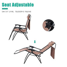 PAKUES-QO Sedia da Giardino Portatile Sedia da Sole Pieghevole Reclinabile Zero Gravity Design ergonomico per Patio Giardino Spiaggia Piscina Bianca