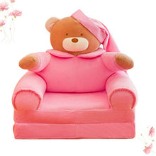 TOYANDONA Pieghevole Bambini Divano Copre Divano Schienale Sedia Pieghevole Simpatico Cartone Animato Neonato Seggiolino per Soggiorno Camera da Letto (Rosa)