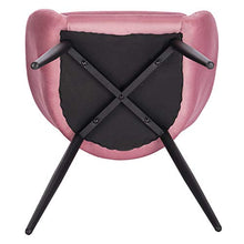 WOLTU Set di 2 Sedie da Pranzo da Cucina Poltrone per Soggiorno con Schienale Braccioli Gambe in Metallo Seduta in Velluto Rosa BH244rs-2