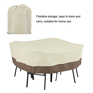 TAKE FANS Durevole Pratico Giardino Piazza Tavolo Sedia Set Copertura 210D Panno Oxford Mobili Copertura Impermeabile Beige Caffè 138x138x71cm