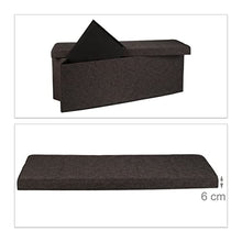 Relaxdays 10019049_93 Cassapanca Pouf Pieghevole, Tela, Marrone, 114.0x38.0x38.0 cm