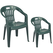 Sedia Verde con Braccioli | 2 Pezzi | Poltroncina in Plastica Impilabile da Giardino Garden Bar Interno Esterno Campeggio Balcone Pizzeria