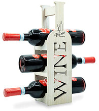Torre Portabottiglie Vino in Bambù - Cantinetta per esposizione di 3 Bottiglie classiche di Vino - dal Design Esclusivo e Minimal - Ottima Idea Regalo - Pensato per tutti gli Ambienti