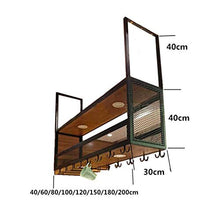CCFENG Ferro Vino Rack, Industriale Vino Rack Stile, armadietto del Vino, Appeso a Parete, Bar Vino Rack bancone, Appeso cremagliera Ristorante Bar Bicchiere di Vino, casa Appeso (Size : 80 * 30cm)