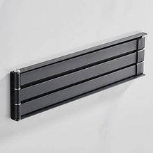 LIskybird Portasciugamani Senza Fori, Autoadesivo Portasciugamani da Cucina 24Cm, 3 Bracci, Portasciugamani da Bagno, da Cucina, Girevole A 180°, Porta Asciugamani da Bagno, Regalo: 5 Ganci,Nero